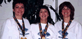 Vera, Blanche, and Elaine finish the Disney World Marathon