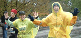 Yes! It is the finish and yes, they wore those rain coats the entire race!