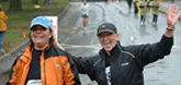 These women have just walked 21 kilometres. They should look happy!